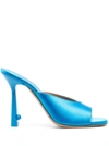 OFF-WHITE POP LOLLIPOP POINTED-TOE MULES IN LIGHT-.BLUE LEATHER WOMAN
