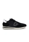 Philippe Model Trpx Low Sneakers In Black Suede And Fabric In Black