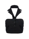 Philosophy Di Lorenzo Serafini Halterneck Buttoned Crop Top In Black