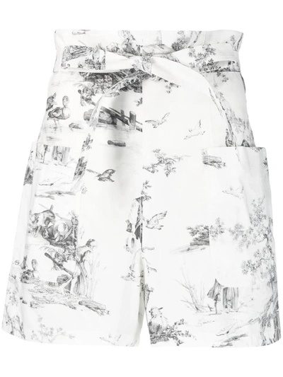 Philosophy Di Lorenzo Serafini Graphic-print Belted Shorts In White