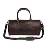 MAHI LEATHER Leather Weekend Classic Duffle Holdall - Overnight Gym Bag in Vintage Mahogany