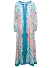 ETRO PINK AND LIHT-BLUE PAISLEY MAXI-DRESS IN COTTON BLEND WOMAN
