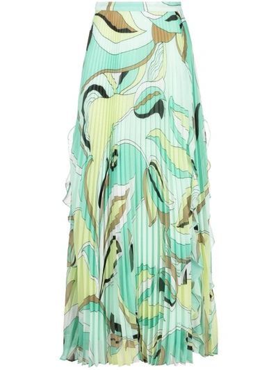 Pinko Abstract-print Pleated Skirt In Multi