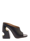 OFF-WHITE POP METEOR MULES IN BLACK LEATHER WOMAN
