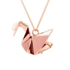 Gucci Swan Necklace Sterling Silver Pink Gold Plated 