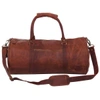 MAHI LEATHER Leather Weekend Classic Duffle/Holdall - Overnight Gym Bag In Vintage Brown
