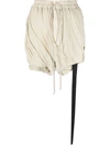 Rick Owens Drkshdw Drawstring Fitted Shorts In Grey