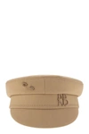Ruslan Baginskiy Beige Safety Pin Wool Baker Boy Cap In Beige