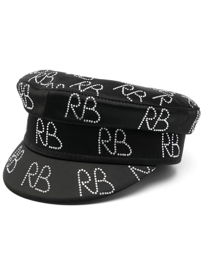 Ruslan Baginskiy Crystal-embellished Baker Boy Hat In Black