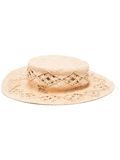 Ruslan Baginskiy Canotier Straw Hat In Beige