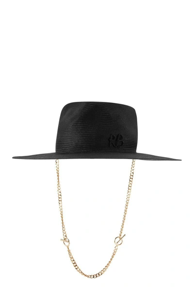 Ruslan Baginskiy Fedora - Hat With Chain Strap In Black