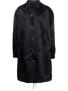 Sacai Press-stud Fastening Long Coat In Blue