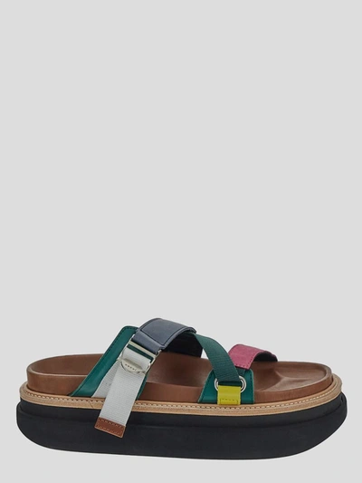 Sacai Open-toe Strap-detail Sandals In Multicolor