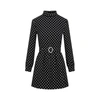 SAINT LAURENT SAINT LAURENT  POLKA DOT BELTED VISCOSE DRESS