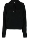 Saint Laurent Raglan Cotton Hoodie In Black
