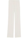Saint Laurent High-waisted Satin Trousers In White