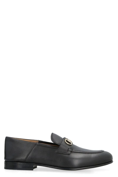 Ferragamo Salvatore  Leather Loafers In Black