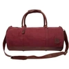 MAHI LEATHER Leather Classic Duffle Overnight/Gym Bag in Red Canvas 