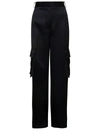 VERSACE BLACK CARGO trousers SATN EFFECT WITH CARGO POCKETS IN VISCOSE WOMAN
