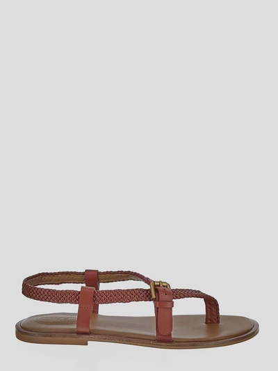 SEE BY CHLOÉ SEE BY CHLOE' RUST FLAT SANDALS