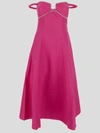 Self-portrait Fuchsia Flared Midi Dress With Bare Shoulders In <p>self Portrait Midi Dress In Textured Pink Polyester With Shiny Diamond Details