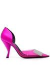 Sergio Rossi Buckle-detail 95mm Pumps In Dragon Fruit