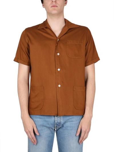 Maison Margiela Short-sleeve Buttoned Shirt In Orange