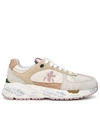 Premiata Beige Sneakers With Distinctive Logo Detail In Beige