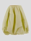 Sportmax Womens Bright Yellow Puffed Asymmetric Shell Midi Skirt