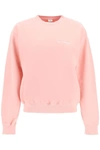 Sporty And Rich Serif Embroidered Crewneck Sweatshirt Rose Pink In Pink