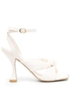Stuart Weitzman Playa Ankle-strap 100 Knot Sandal The Sw Outlet In White