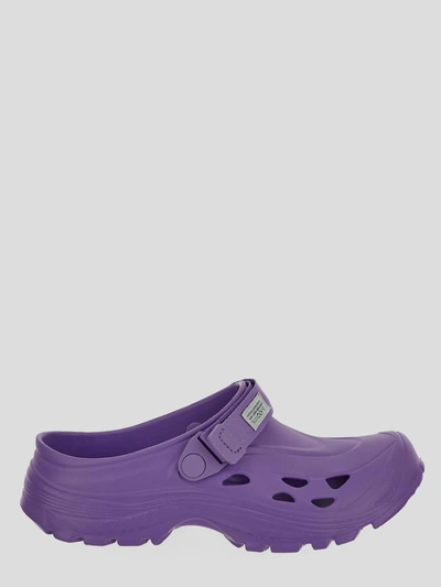 Suicoke Purple Slides In <p> Slides In Purple Rubber With Round Toe
