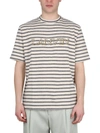Lanvin Logo-embroidered Striped T-shirt In Multicolor