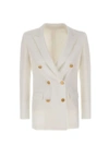 Tagliatore Double Breasted Jacket With All-over Sequins In White