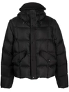 Ten C Black Nylon Down Jacket In Black