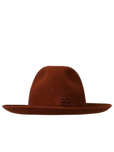 Ruslan Baginskiy Terracotta Wool Felt Fedora Hat In Brown