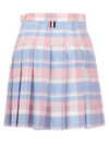 Thom Browne Tartan Pleated Mini Skirt In Multicolor