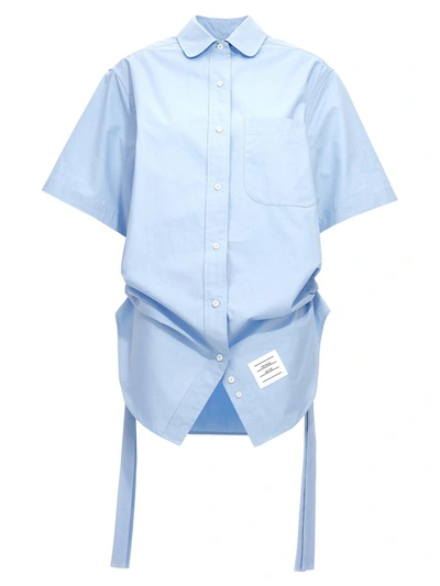 Thom Browne Short-sleeve Shirt Dress In Light Blue