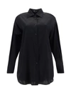 Tom Ford Stretch Silk Satin Relaxed Fit Shirt Clothing In Black