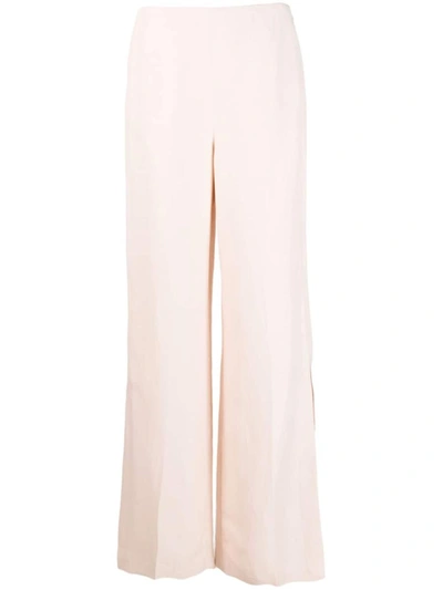 Twinset Side Slit Wide Leg Trousers In Pink