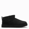 Ugg Mens Classic Ultra Mini Shearling-lined Suede Ankle Boots Black Eur 41 / 7 Uk In Black