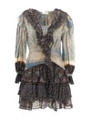 Ulla Johnson Sara Mini Dress In <p> Mini Dress In Multicolor Silk With Metallised Texture And Irregular Pois Pattern
