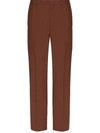 Valentino High-waisted Tailored Trousers In Tabacco/wisteria