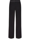 Valentino Wide Leg Trousers With Side And Back Pockets In Black