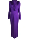 Versace Cowl Long Dress In Orchid