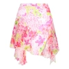 Versace Woman Mini Skirt Pink Size 6 Silk In Bianco+rosa