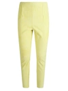 Via Masini 80 Slim Fit Suede Trousers In Yellow