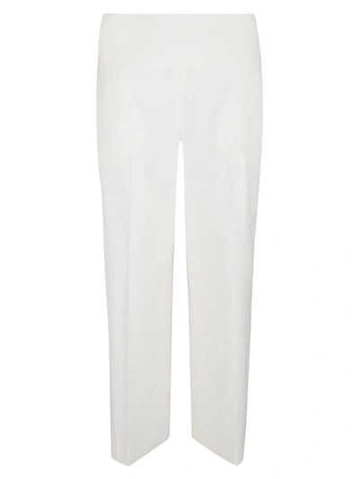 Via Masini 80 Straight Leg Linen Blend Trousers In White