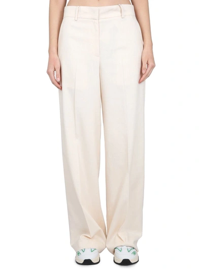 Msgm Viscose Pants In White