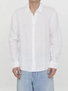 James Perse Garment-dyed Linen Shirt In White